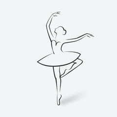 sketch ballet posture. dancing studio symbol © natbasil