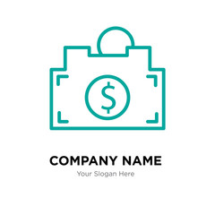 Piggy bank company logo design template, colorful vector icon for your business, brand sign and symbol