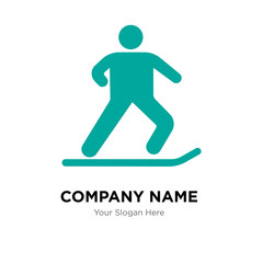 Jumping with ski company logo design template, colorful vector icon for your business, brand sign and symbol