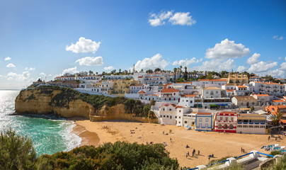  View of Carvoeiro at  sunny spring day, Lagoa, Algarve, Portugal