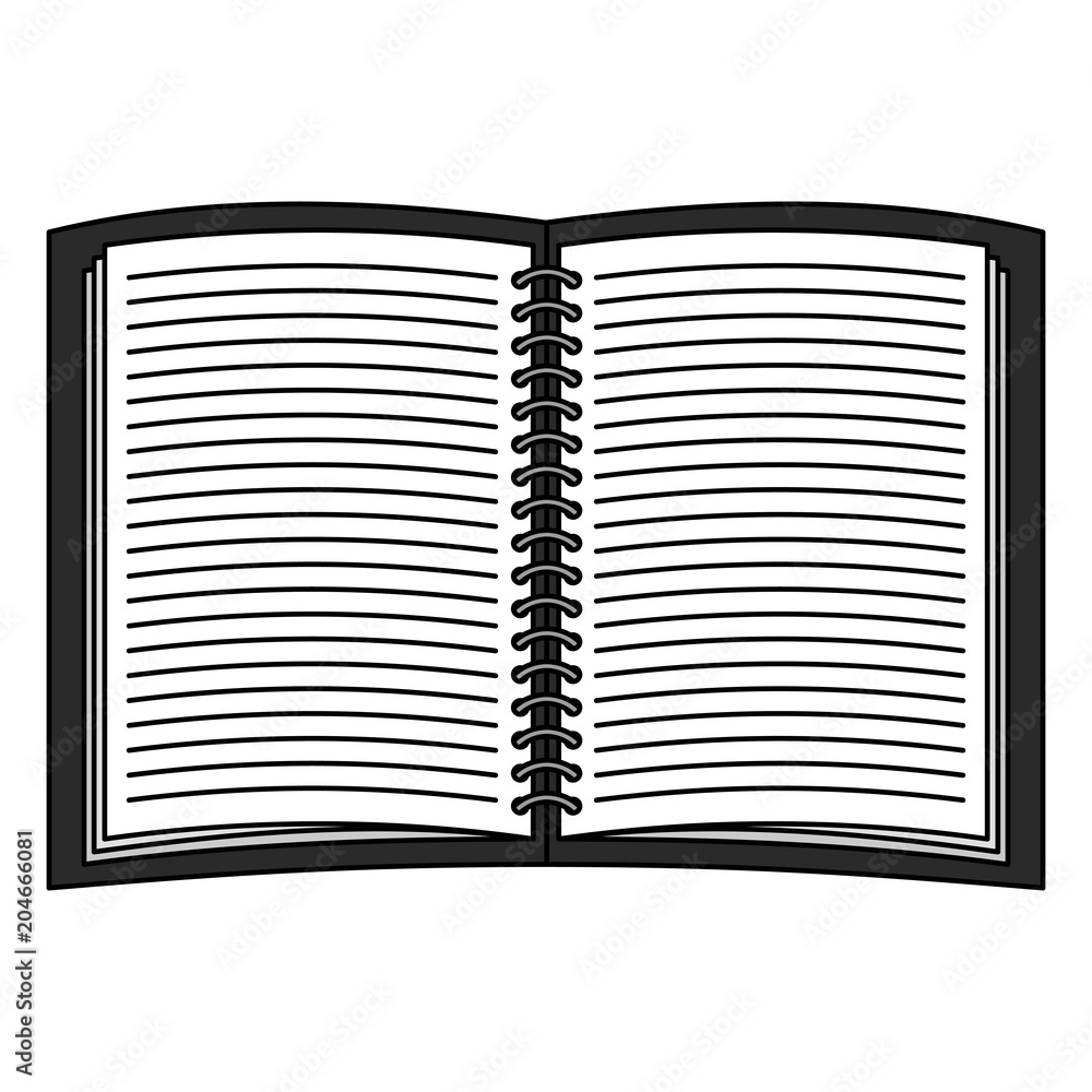 Poster study notebook open isolated icon vector illustration design