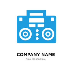 Music player company logo design template, colorful vector icon for your business, brand sign and symbol