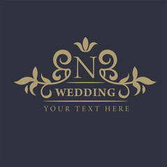 Monogram design elements, graceful template. Calligraphic elegant line art logo design. Letter M. Business sign for Royalty, Boutique, Cafe, Hotel, Heraldic, Jewelry, Wine. Vector illustration