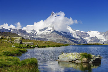 Fototapeta premium ZERMATT-Stellisee-Matterhorn