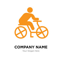 Cyclist company logo design template, colorful vector icon for your business, brand sign and symbol