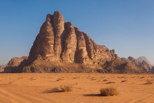 The mountain in Wadi Rum Desert, Jordan.