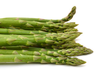 Asparagus sprouts isolated on white background