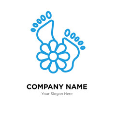 feet with flowers company logo design template, colorful vector icon for your business, brand sign and symbol