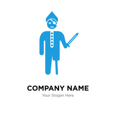 Pirate Captain company logo design template, colorful vector icon for your business, brand sign and symbol