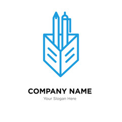 Pencil case company logo design template, colorful vector icon for your business, brand sign and symbol