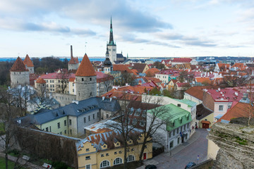 Naklejka na ściany i meble Tallinn. View of the old town