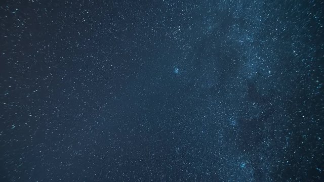 Panorama of the Milky Way with meteorite rain and a glance through the universe to space and other galaxies