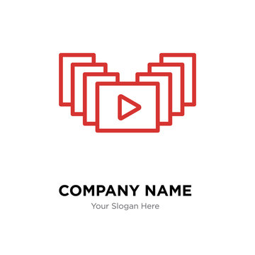video gallery company logo design template, colorful vector icon for your business, brand sign and symbol