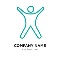 stickman company logo design template, colorful vector icon for your business, brand sign and symbol