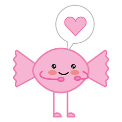 kawaii candy sweet happy cartoon vector illustration