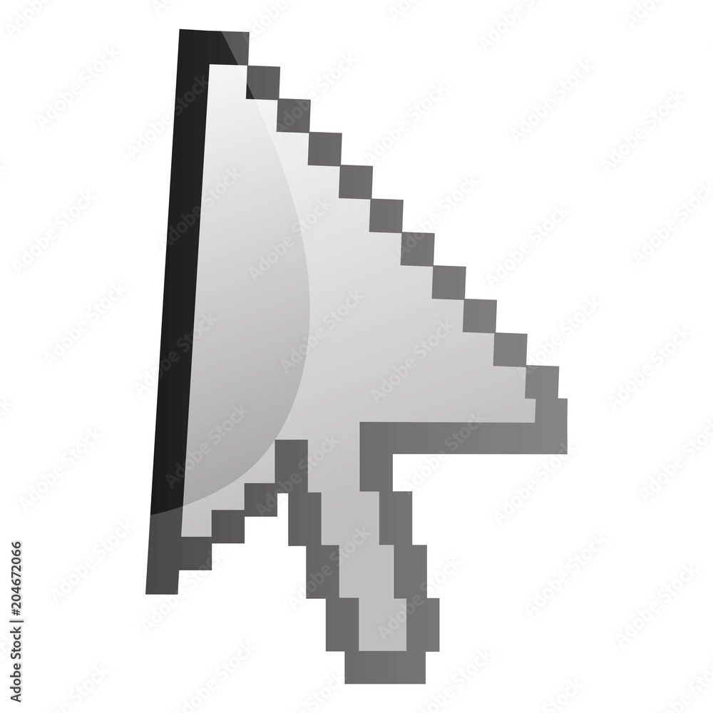 Poster pixel cursor arrow internet icon vector illustration