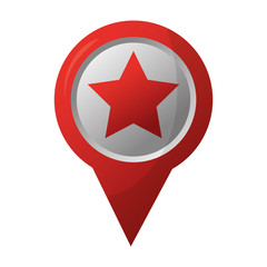 gps navigation pointer map with star vector illustration 