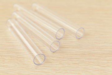 glass tubes on the table