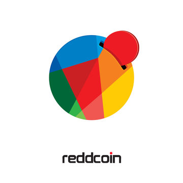 Reddcoin Cryptocurrency Coin Sign Isolated