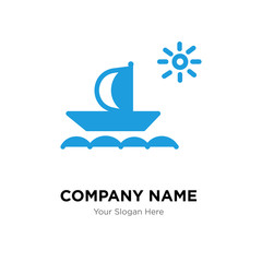 Ship company logo design template, colorful vector icon for your business, brand sign and symbol