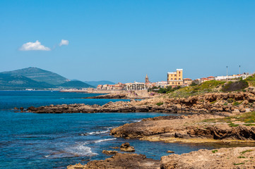Fototapeta na wymiar Lanscape of the city of Alghero - Sardinia