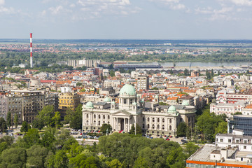 BELGRADE, SERBIA - JUNE, 2018: Panoramic view of the Belgrade, capital of the Serbia