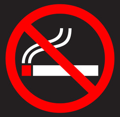 No smoking cigarette icon with smoke - 204677842