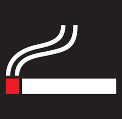Cigarette icon with smoke - 204678018