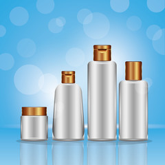 package white elegance skin care cosmetics blur vector illustration