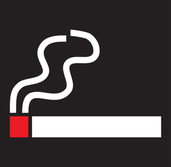 Cigarette icon with smoke - 204678037
