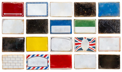 Set of Blank street signs isolated on white background