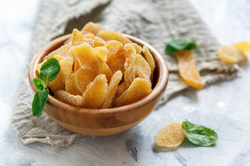 Bowl with candied ginger.