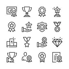 Awards line icons set. Modern graphic design concepts, simple outline elements collection. Vector line icons