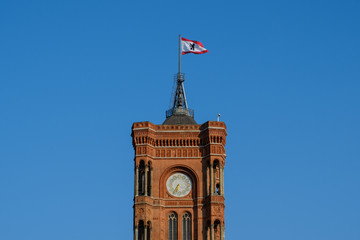 red town hall (rotes Rathaus) at Alexanderplatz,  Berlin 