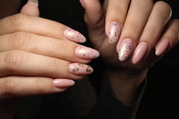 Fashionable beige manicure