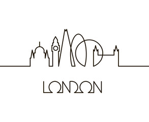 Obraz premium abstract linear illustration of London city on white background