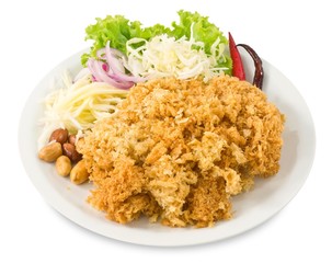 Crispy Catfish Salad with Green Mango and Vegetable