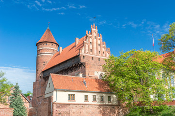 Fototapeta na wymiar Castle of Warmian Bishops in old town of Olsztyn, Poland.