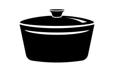 Saucepan for cook hot dishes. Icon in simple style.