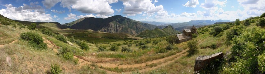 Fototapeta na wymiar Landscape at Tsaghats Kar monastery in Armenia 