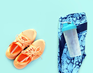 Exercise equipment set /sport shoes, shaker,and leggings