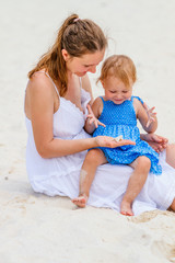 Young family at beach