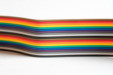 Middle Part of a Colorful Ribbon Cable