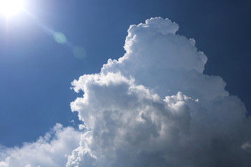 The blue sky with white clouds 