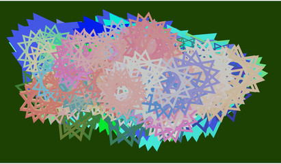 Abstract colored star shape pattern. Template, drawing, creative & web.