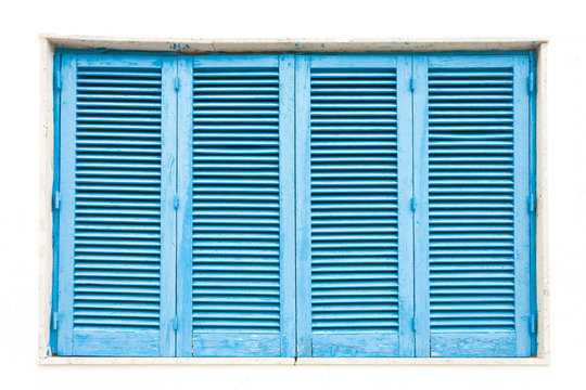 Leuca, Apulia - A traditonal blue closed lamella window