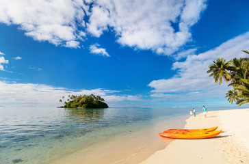 Beautiful tropical beach at exotic island in Pacific