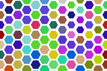 Abstract colored hexagon shape pattern. Creative, vector, geometric & backdrop.