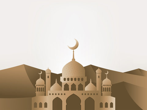 Ramadan Kareem greeting background mosque