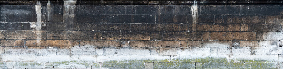 Ancient stone wall, panoramic image, wide format